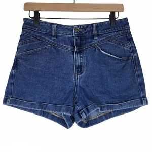 PACSUN Mom Short High Rise Waist Jean Denim Double Yoke Western Flair Size 28